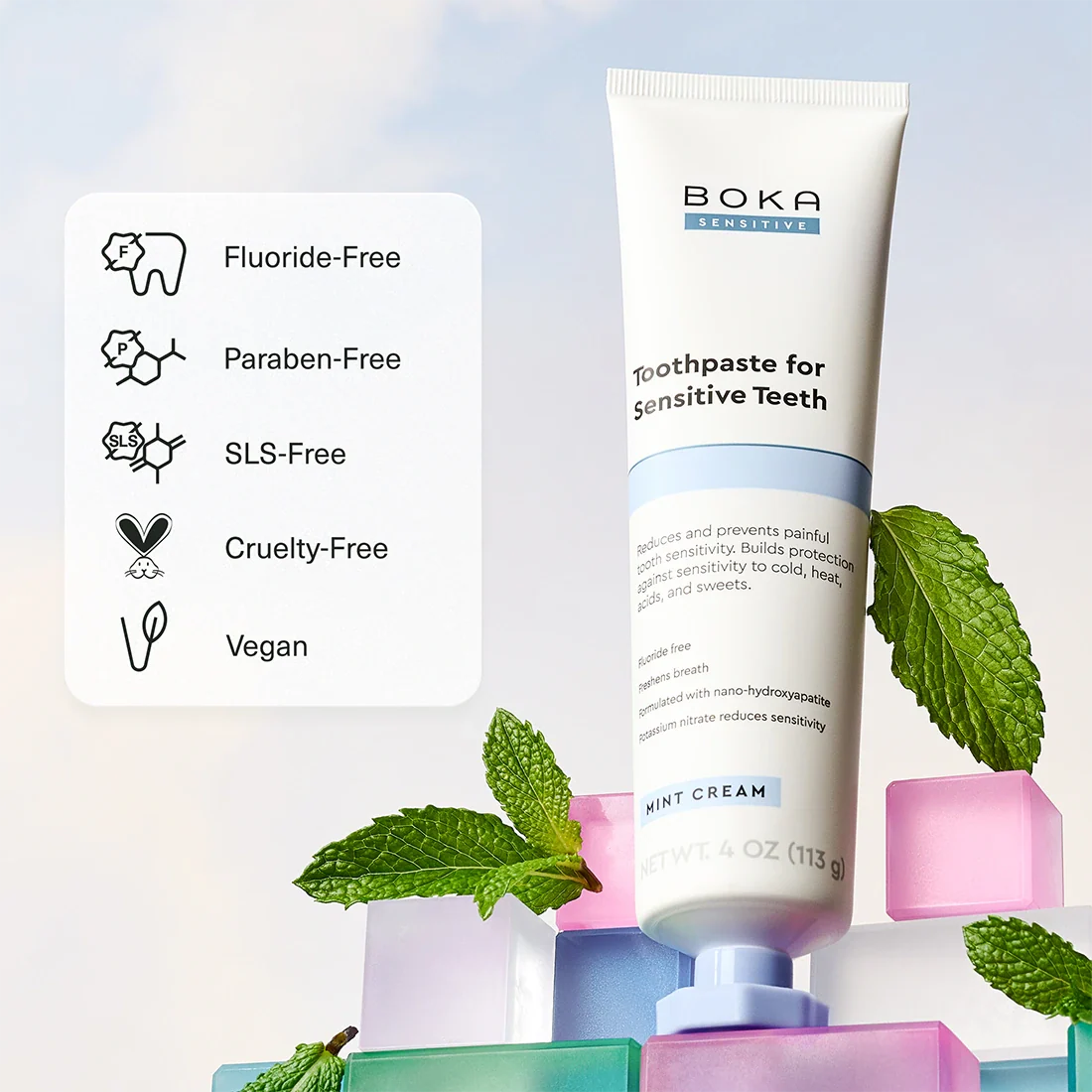 Mint Coconut Cream Nano-hydroxyapatite Toothpaste for Sensitive Teeth